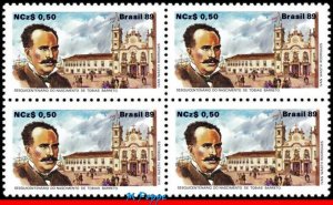 2171 BRAZIL 1989 TOBIAS BARRETO, POET, CHURCH, SHIPS, MI# 2302, BLOCK MNH