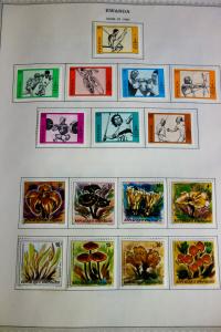 Rwanda Beautiful Mint Stamp Collection 1970-1990 on Pages