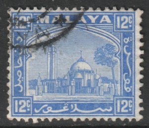 Malaya Selangor Scott 52 - SG77, 1935 Mosque 12c used