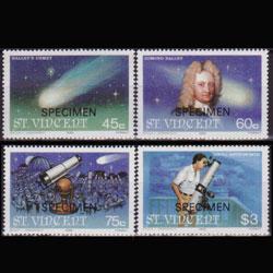 ST.VINCENT 1986 - Scott# 918-21 Halley Specimen Set of 4 NH