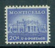 1047 20c Monticello Fine MNH