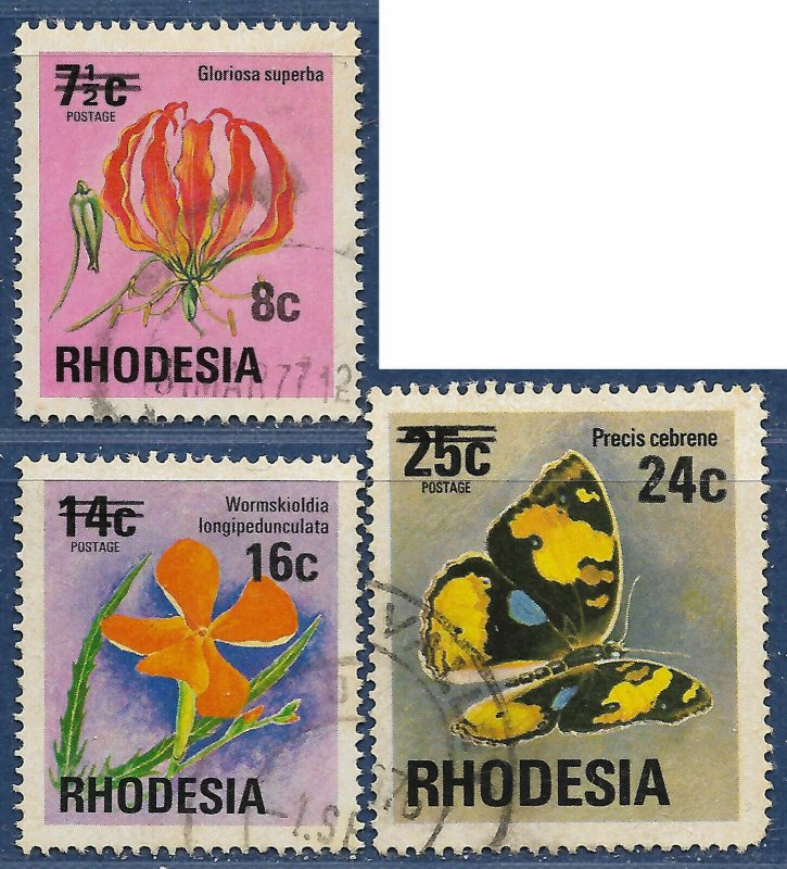 Rhodesia sg 526-8 used 1976 set Overprints 