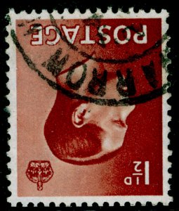 SG459Wi, 1½d red-brown, FINE USED. WMK INVERTED. 