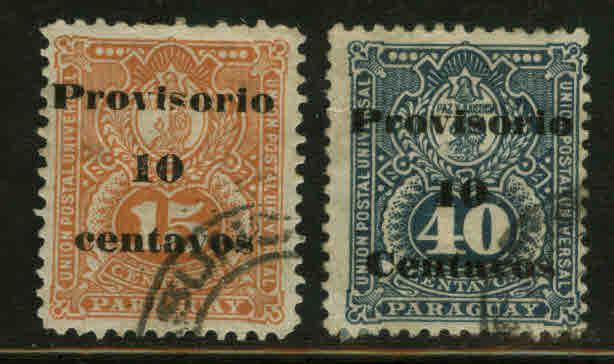 Paraguay Scott 49-50 Used surcharged stamps