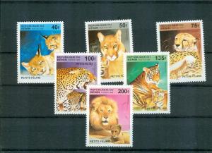 Benin - Sc# 816-21. 1995 Wild Cats. MNH $4.60.