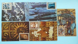 paintings set of 5 maximum card French Polynesia 1972
