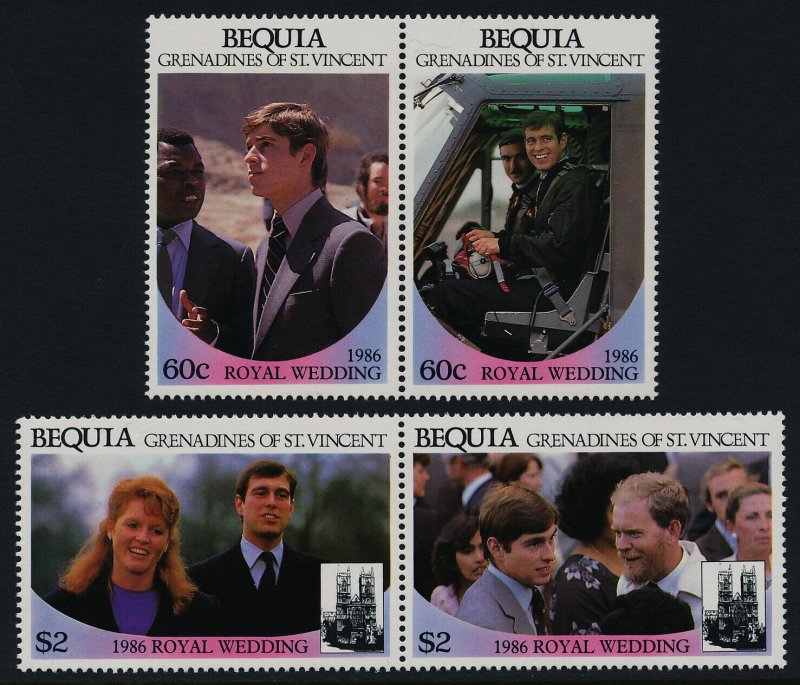 Bequia 233a,5a MNH Prince Andrew, Sarah Ferguson Wedding