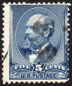 1888, US 5c, Garfield, Used, Sc 216