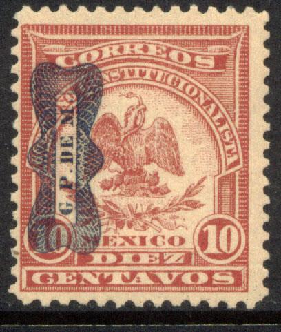 MEXICO 570 10c DENVER WITH CORBATA REVOLUT OVPT. UNUSED, NO GUM