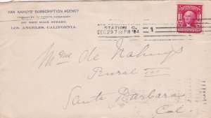 U.S. VAN NAHUY'S SUBSCRIPTION AGENCY,High St,Los Angeles 1904 Stamp Cover  47561