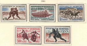 Senegal Scott 202-206 MNH** stamp 1961