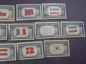 U.S.# 909-921-MINT NEVER/HINGED-COMPLETE SET--OVERRUN COUNTRIES--1943-44