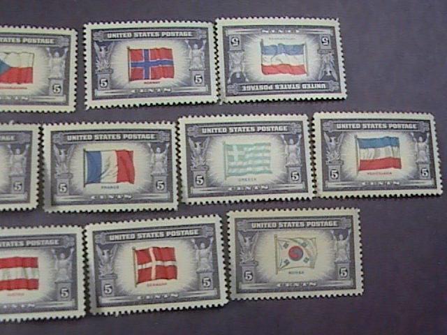 U.S.# 909-921-MINT NEVER/HINGED-COMPLETE SET--OVERRUN COUNTRIES--1943-44