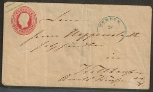 Hanover 1864,Sc.#n.l. used on cover, Mi.#U2A