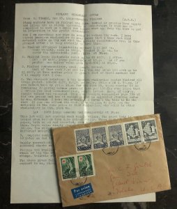 1962 Lappeenranta Finland Airmail Cover To Grand View IA USA Letter Enclosed