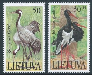 Lithuania #403-4 NH Ciconia Nigra, Grus Grus Birds