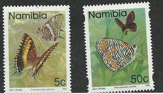 Namibia #742-747 Butterflies  ( MNH )  CV $0.55