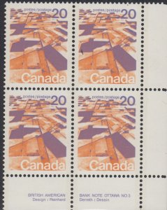 Canada UNITRADE MNH  # 596ai   LR    Corner  Block