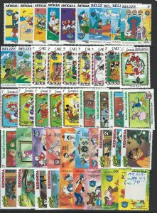 Disnet Characters 47 Different All MNH!