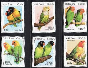 Laos 1312-17 - Mint-NH - Lovebirds (1997) (cv $5.50)