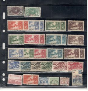 EARLY FRENCH GUINEA COLLECTION ON STOCK SHEET MINT/USED