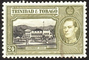 1938, Trinidad and Tobago 24c, Used, Sc 58