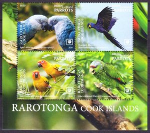 2020 Cook Islands - Rarotonga 148-151VB+Tab Birds - Parrots 23,00 €