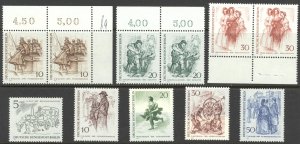 Germany Berlin Sc# 9N267-9N274 MNH (a) 1969 5pf-50pf 19th Century Berliners