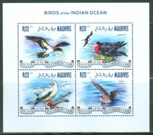 MALDIVES  2013  BIRDS  OF THE INDIAN OCEAN SHEET MINT NH