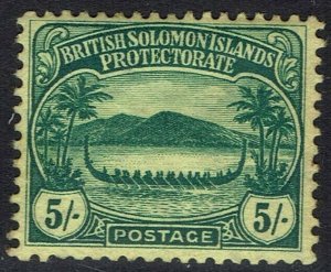BRITISH SOLOMON ISLANDS 1908 SMALL CANOE 5/- 