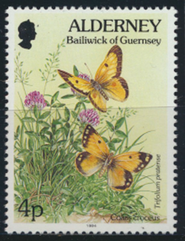 GB Alderney  SG A63 MNH  4p Clouded Yellow  Butterfly 1994 SC# 73 See scan