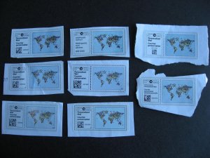 Canada personalized mail labels used 8 different type, style world map