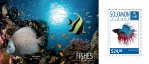 SOLOMON ISLANDS 2014 SHEET FISHES MARINE LIFE slm14713b