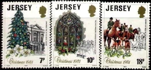 Christmas 1981, Jersey SC#282-4 MNH set