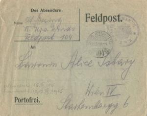 Austria Soldier's Free Mail 1915 K.u.K. Feldpostamt 606 Feldpostcard to Wien ...