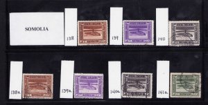 Somalia 138-140, 138a-141a Lighthouse Used Stamps  1932