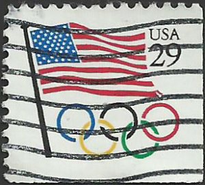 # 2528 USED FLAG & OLYMPIC RINGS    