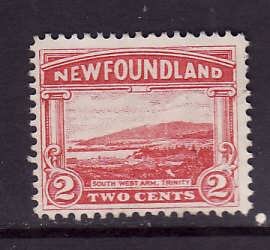 Newfoundland-Sc#132-used 2c carmine South West Arm-1923-id#23-