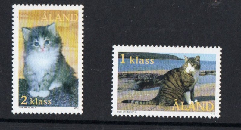 Aland Finland Sc 210-11 2003 House Cats stamp set mint NH