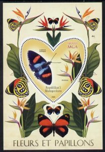 MADAGASCAR - 2014 - Flowers & Butterflies - Perf Souv Sheet #1-MNH-Private Issue