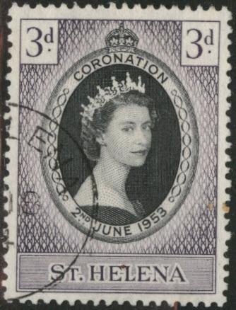 Saint Helena Scott 139 used 1953 coronation stamp