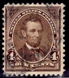 US Stamp #269 4c Dark Brown Lincoln USED SCV $3.50