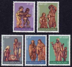 Luxembourg - 1971 - Scott #B282-B286 - MNH - Wooden Creche Sculptures