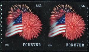 SC#4854 (49¢) Star Spangled Banner Coil Pair (2014) SA