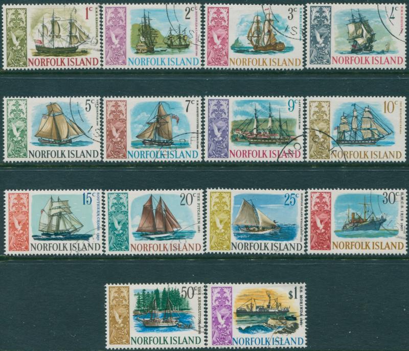 Norfolk Island 1967 SG77-90 Historic Ships set FU