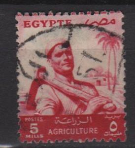 Egypt 1954 -  Scott 372 used - 5 m, Farmer