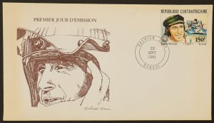 Central African Republic Used Stamp #474 150fr Jackie Stewart First Day Cover