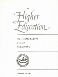 USPS 1st Day Ceremony Program #1206 C1 Higher Education College University 1962