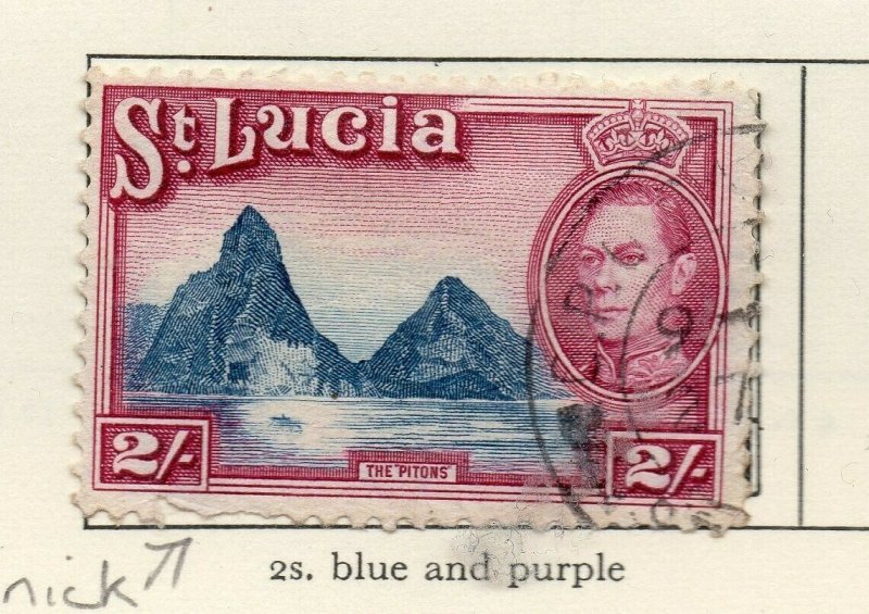 St Lucia 1938-48 GVI Early Issue Fine Used 2S. NW-154983 