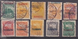 NICARAGUA Early selection of Telegraph stamps used.........................B3071